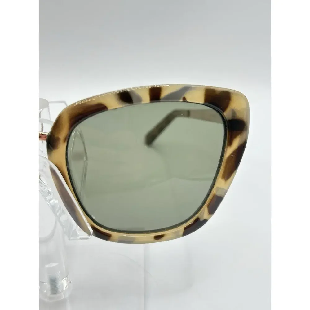 Ann Taylor Cat Eye Sunglasses Tortoise Gold Green Lenses Women 53-20-135